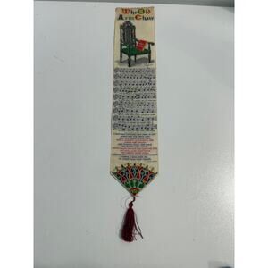 1880s Antique Silk Bookmark The Old Arm Chair T. Stevens Coventry